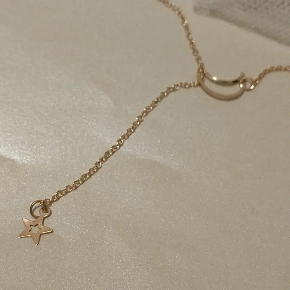 Gold Moon and Star Y Necklace! - Picture 3 of 8